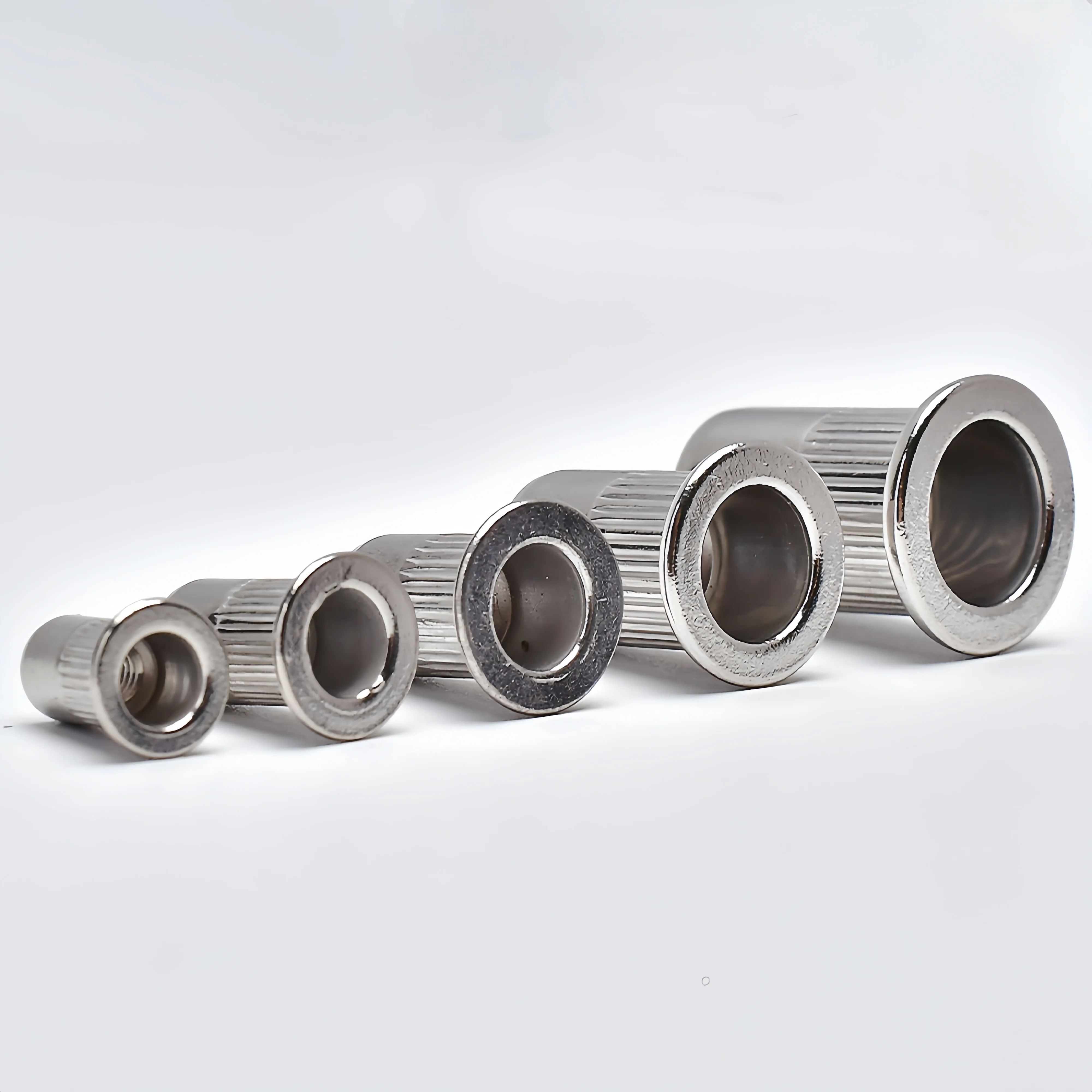 10/20/50PCS 304 Stainless Steel Rivets Nuts Insert Flat Head Threaded Nut M3 M4 M5 M 6M8 M10 M12 Riveter Nutsert