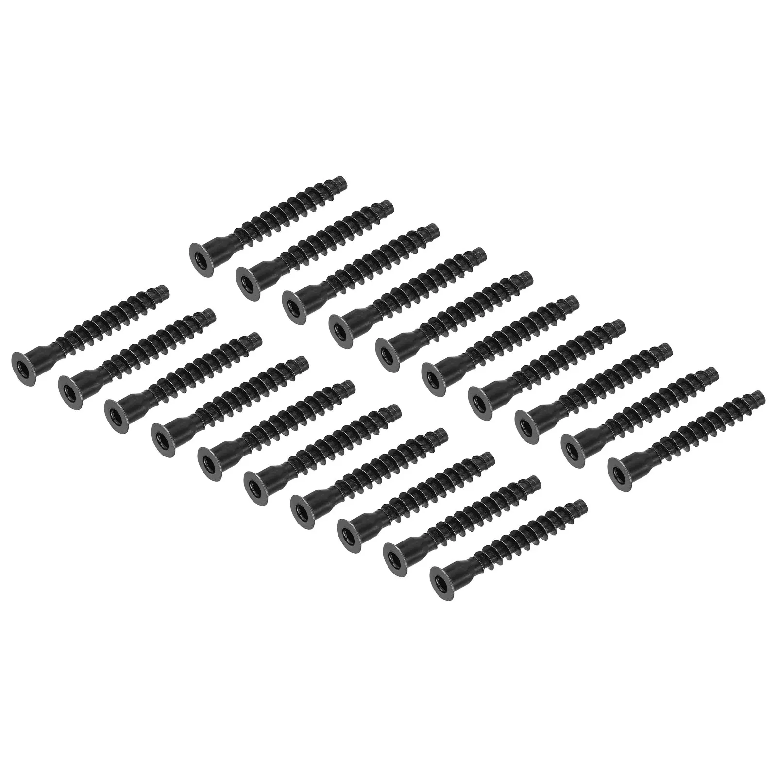 20Pcs M5 M6.3 M7 Hex Socket Countersunk Head Self Tapping Connecting Screws Carbon Steel Furniture Confirmat Screw Black